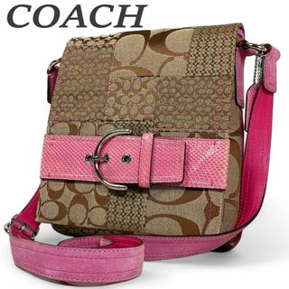 コーチ(COACH)のコーチ ショルダーバッグ サコッシュ クロスボディバッグ ピンク ブラウン 鞄(ショルダーバッグ)