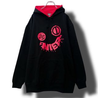 ニーアクロージング(NieR Clothing)のNieR clothing レッド×ブラックプルオーバーパーカー【10オンス】(パーカー)