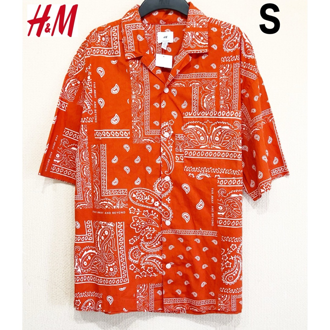 H&M(エイチアンドエム)の新品 H&M ペイズリー シャツ 半袖 S メンズのトップス(シャツ)の商品写真