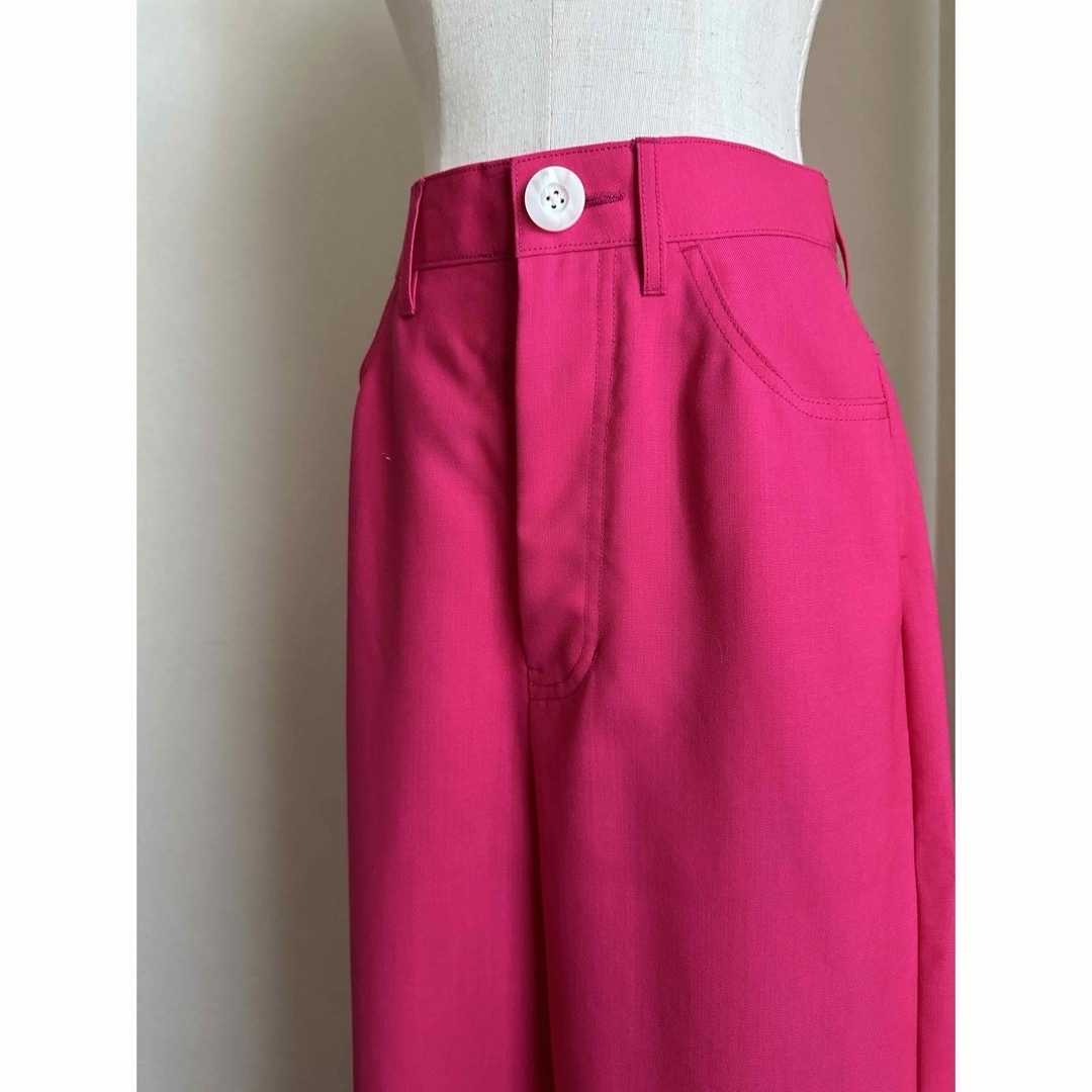 DEUXIEME CLASSE(ドゥーズィエムクラス)のENFOLD PINK  straight pants summerwool レディースのパンツ(カジュアルパンツ)の商品写真