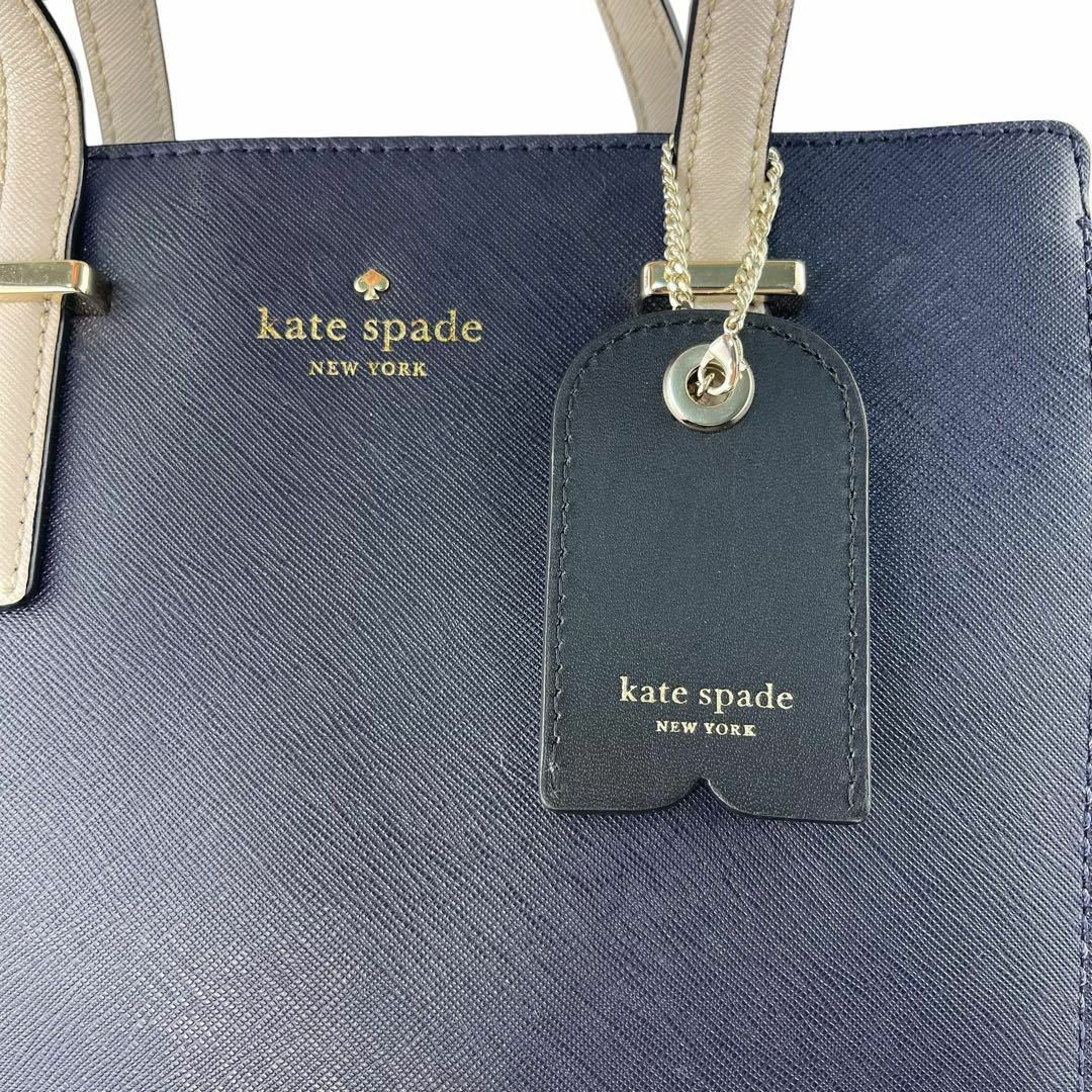 kate spade new york(ケイトスペードニューヨーク)のケイトスペード　ハンドバッグ　ショルダーバッグ　2way　ネイビー　A158 レディースのバッグ(ショルダーバッグ)の商品写真