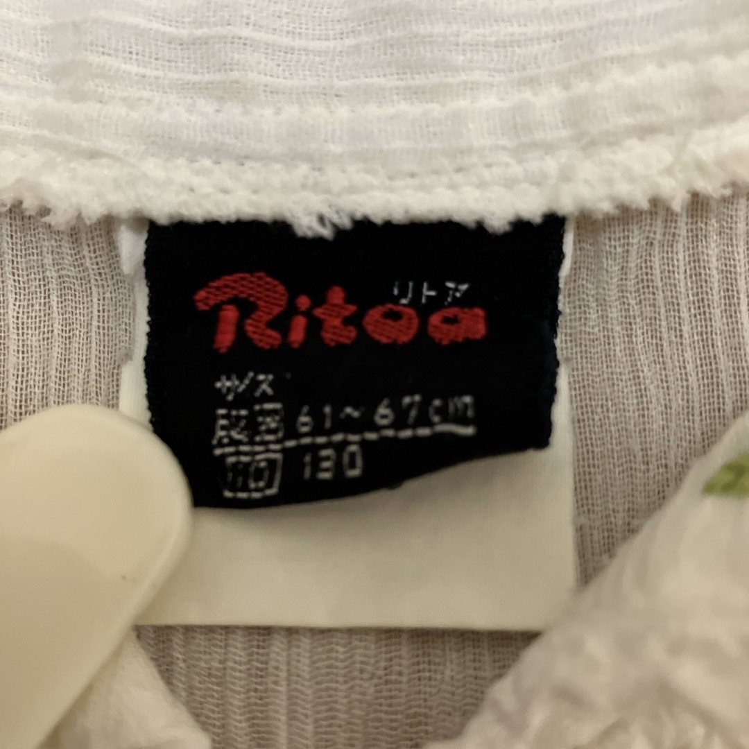 シアーブラウス　ホワイト　Ritoa   130 キッズ/ベビー/マタニティのキッズ服女の子用(90cm~)(ブラウス)の商品写真