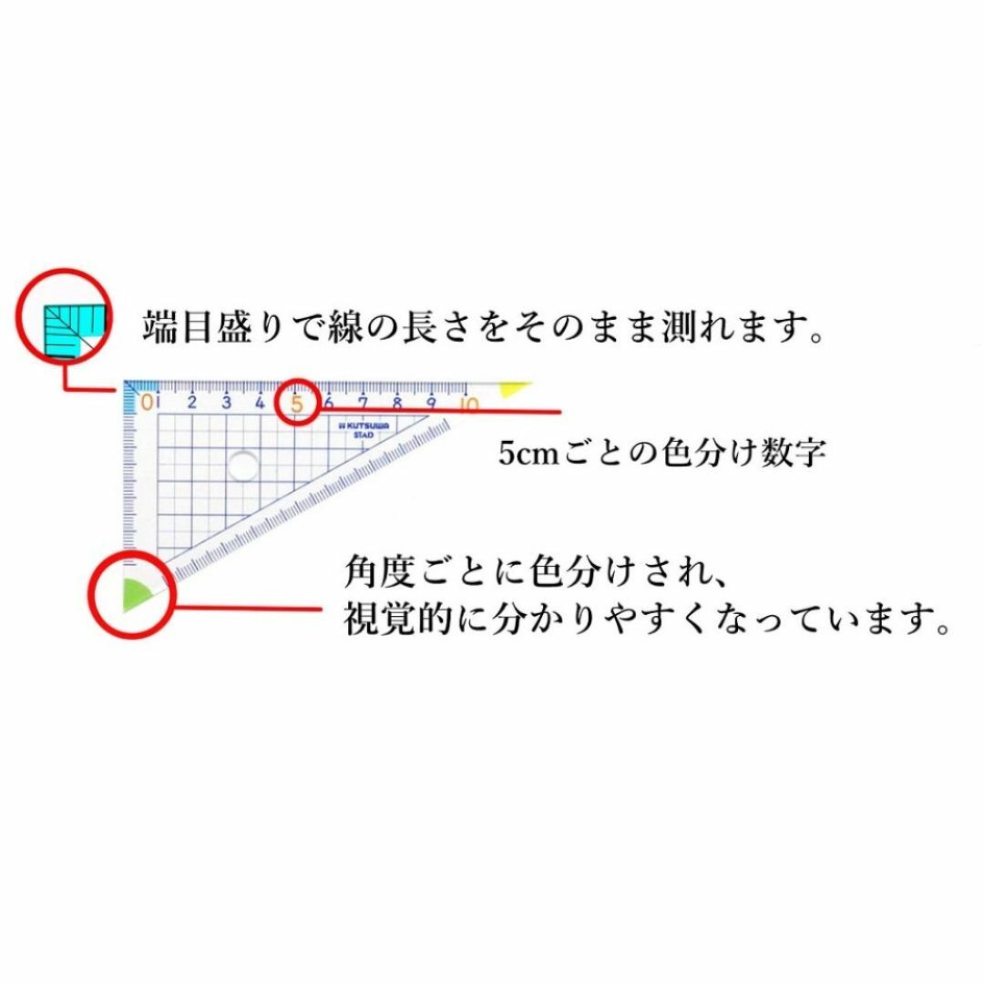 スタイル:算数定規セット_パターン名:単品クツワ STAD 算数定規セット  その他のその他(その他)の商品写真