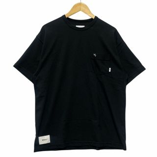 ダブルタップス(W)taps)のWTAPS ダブルタップス 23SS 231ATDT-CSM37 SAC 01/SS/CTPL ポケット付 半袖Ｔシャツ ブラック サイズ3 正規品 / 34280(Tシャツ/カットソー(半袖/袖なし))