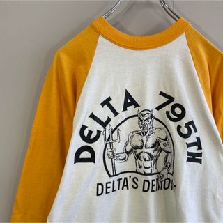 ヴィンテージ(VINTAGE)の【90年代、usa製、シングルステッチ】DELTA 795TH デビルラグラン(Tシャツ/カットソー(七分/長袖))