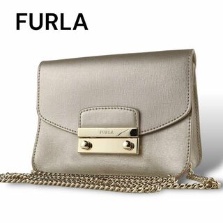 フルラ(Furla)のFURLA　フルラ　チェーンショルダーバッグ　ゴールド　レザー　A146(ショルダーバッグ)