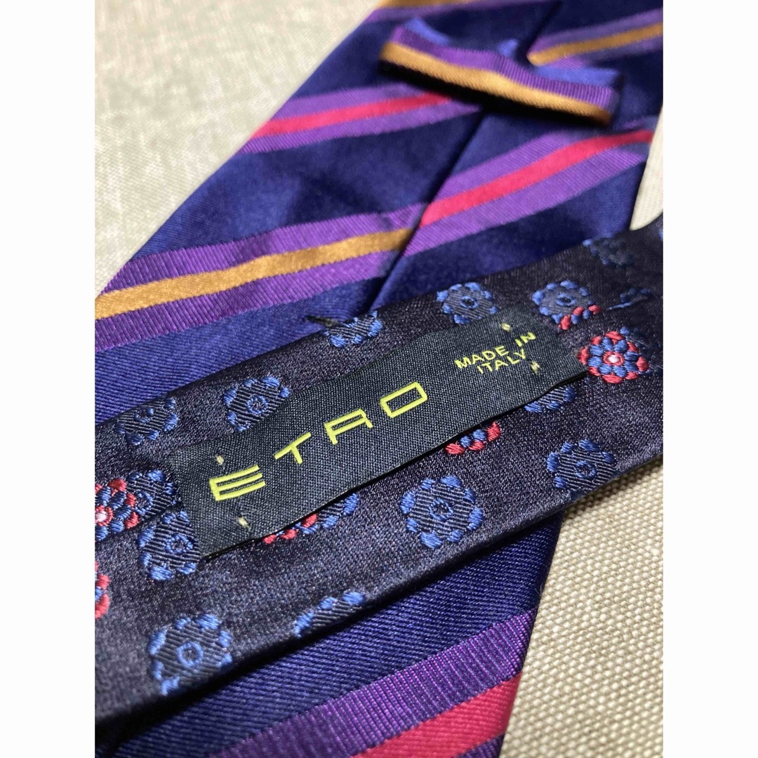 ETRO(エトロ)の【未使用品】ETRO／エトロ／シルクタイ／ストライプ／ペイズリー／切り替え／伊製 メンズのファッション小物(ネクタイ)の商品写真