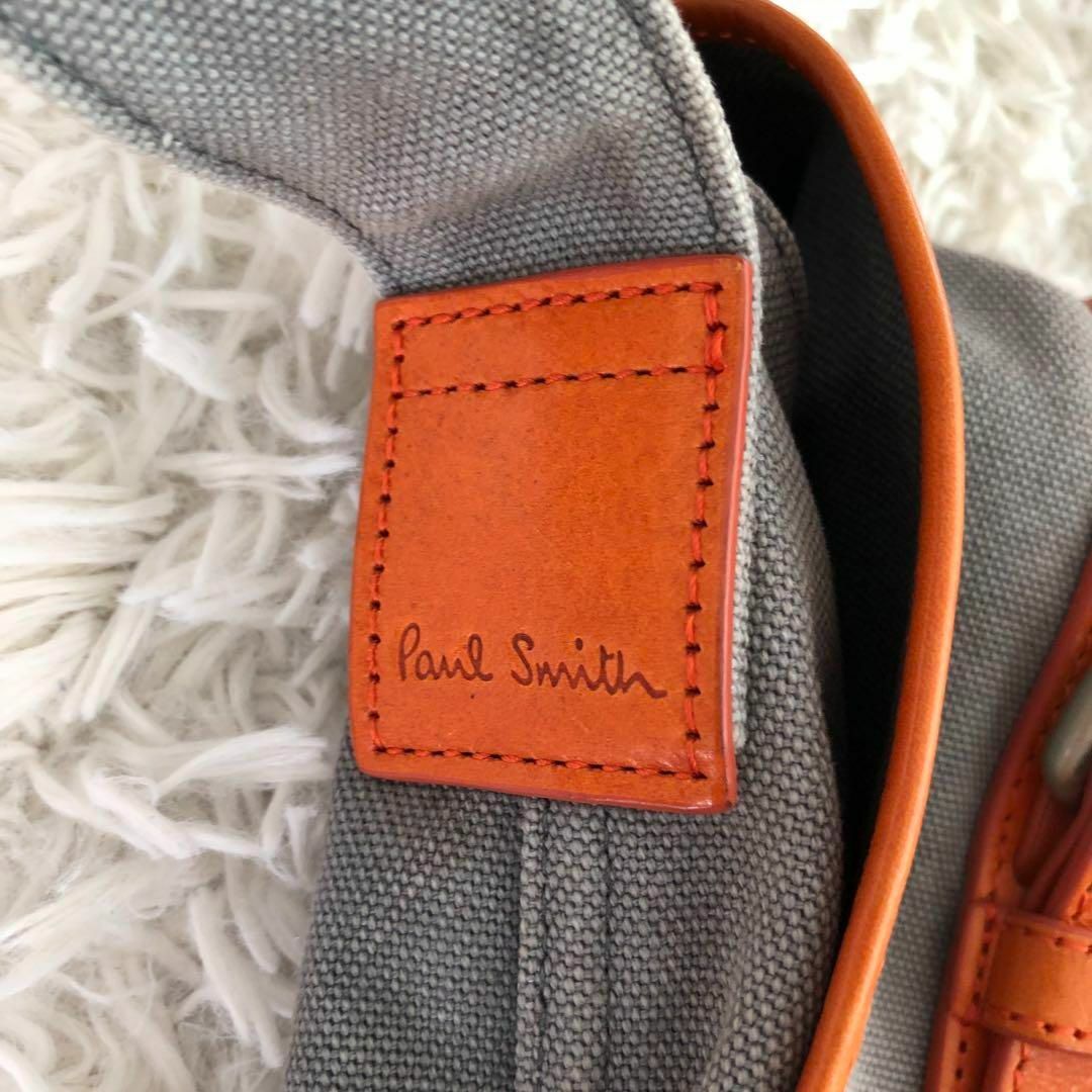 Paul Smith(ポールスミス)のポールスミスキャンバスショルダーバッグ　グレーオレンジPaul Smith メンズのバッグ(ショルダーバッグ)の商品写真