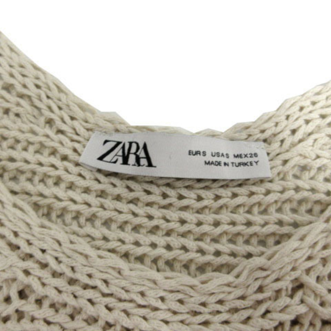 ZARA(ザラ)のZARA ニット ドルマンスリーブ ローゲージ コットン混 ライトベージュ S レディースのトップス(ニット/セーター)の商品写真