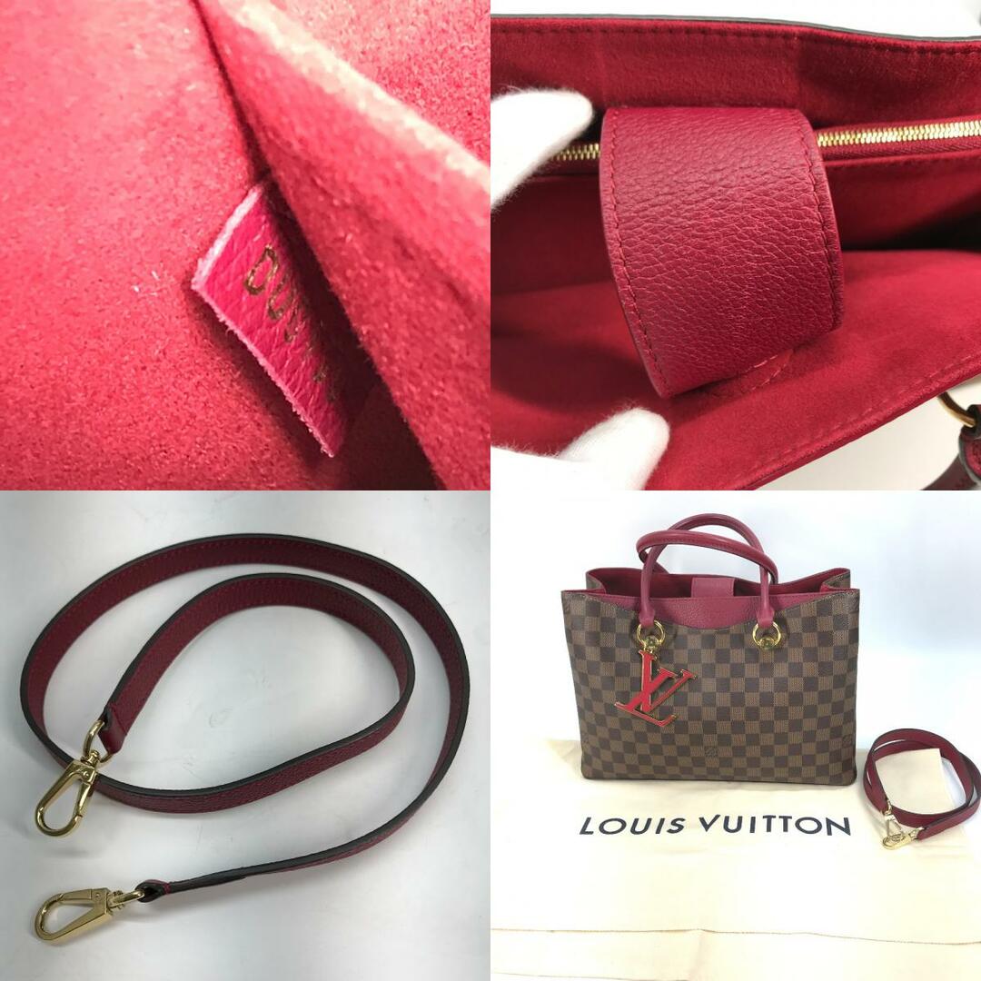 LOUIS VUITTON(ルイヴィトン)のルイヴィトン LOUIS VUITTON LVリバーサイド  N40052 ダミエ 肩掛け トートバッグ 2WAY ショルダーバッグ ダミエキャンバス リドゥヴァン レッド 美品 レディースのバッグ(ショルダーバッグ)の商品写真