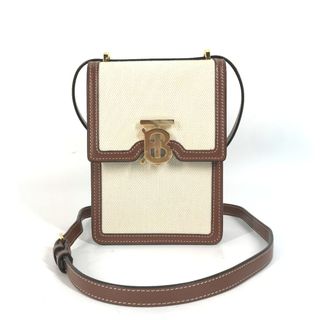 バーバリー(BURBERRY)のバーバリー BURBERRY TBロゴ ロビン 斜め掛け カバン ポシェット ショルダーバッグ レザー/キャンバス ベージュ 未使用(ショルダーバッグ)