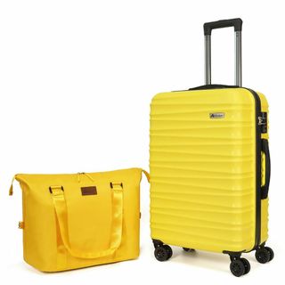 【色: 黄】[Aklsvion]スーツケース mサイズ 軽量 キャリーケース 3(その他)