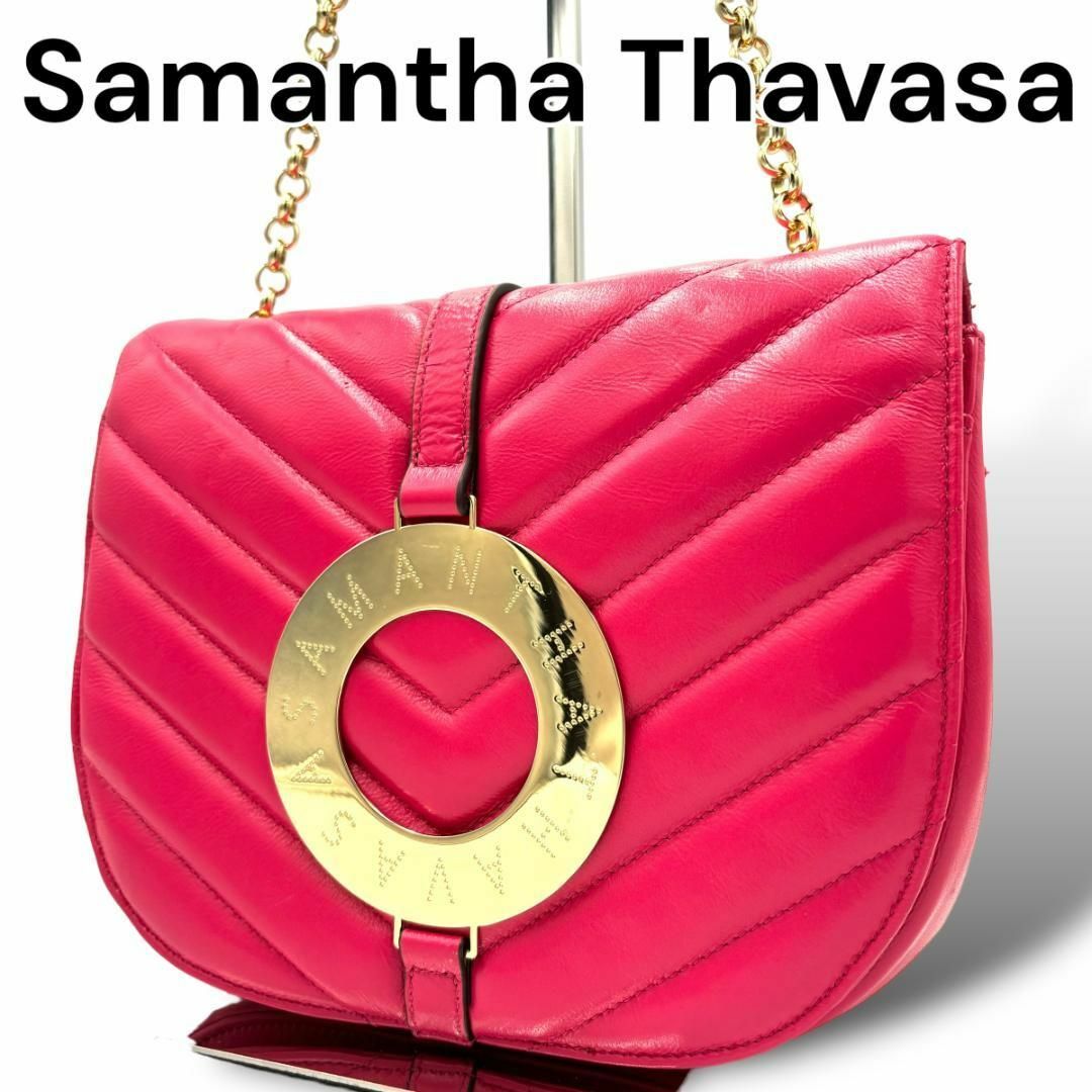 Samantha Thavasa(サマンサタバサ)のサマンサタバサ　ミニバッグ　ショルダーバッグ　ピンク　レザー　A266 レディースのバッグ(ショルダーバッグ)の商品写真