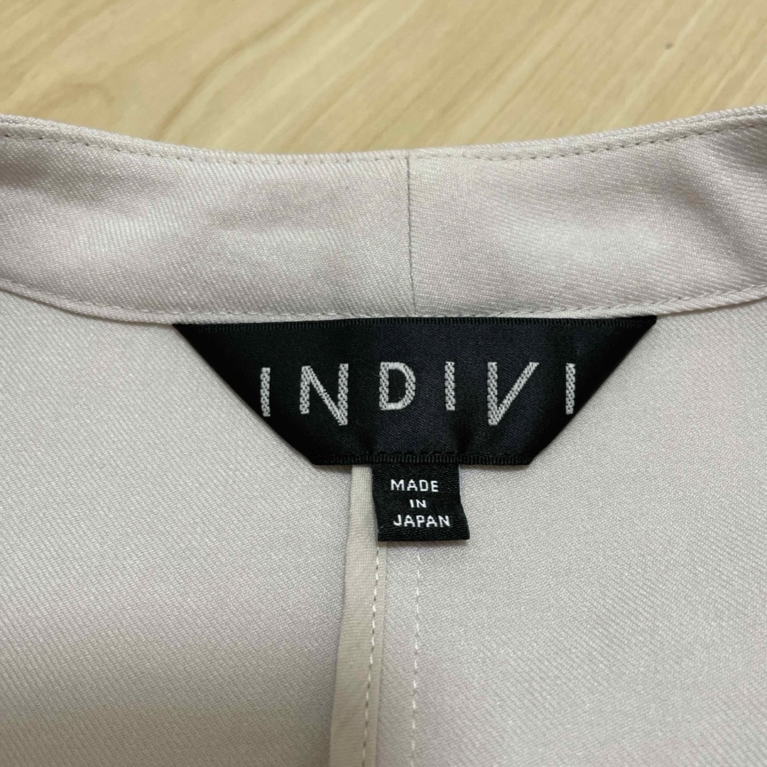 INDIVI(インディヴィ)のINDIVI ノーカラー1枚仕立てサマージャケット レディースのジャケット/アウター(ノーカラージャケット)の商品写真