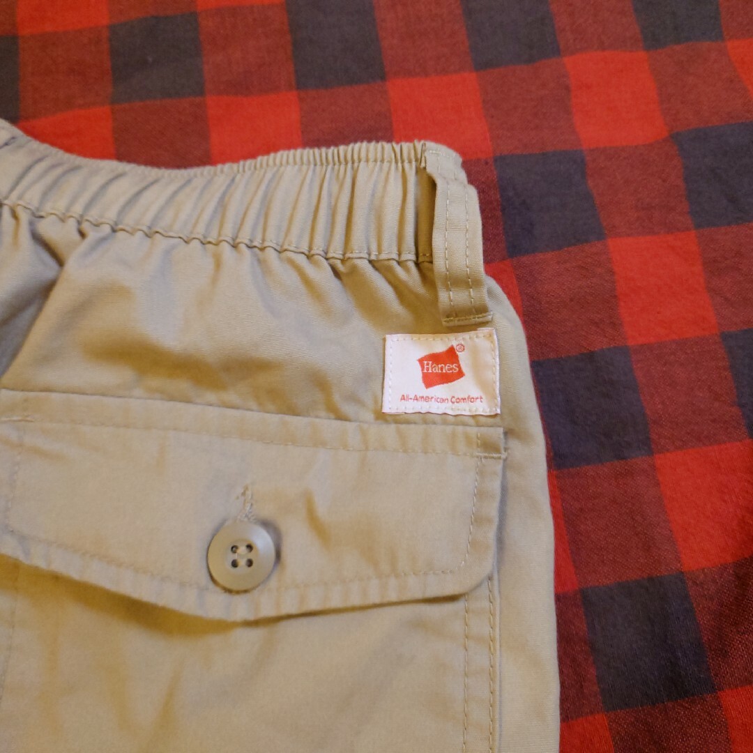 Hanes(ヘインズ)の【古着美品】Hanes ヘインズ イージーパンツ クロップド丈パンツ ベージュ メンズのパンツ(その他)の商品写真