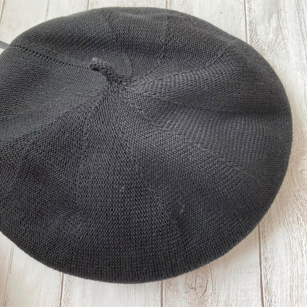 【新品】サマー ベレー帽 ブラック 大人可愛い 涼しい 春夏 ナチュラルカラー黒 レディースの帽子(ハンチング/ベレー帽)の商品写真