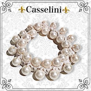 キャセリーニ(Casselini)の新品★2連パール.ゴムブレスレット＊アクセサリー 上品 ドレッシー 姫系(ブレスレット/バングル)