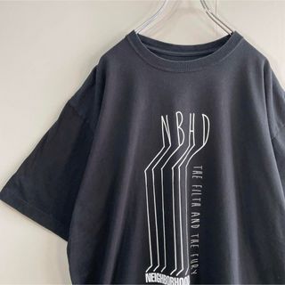 【希少XL、ユニークデザイン】NEIGHBORHOODビックロゴTシャツ古着黒