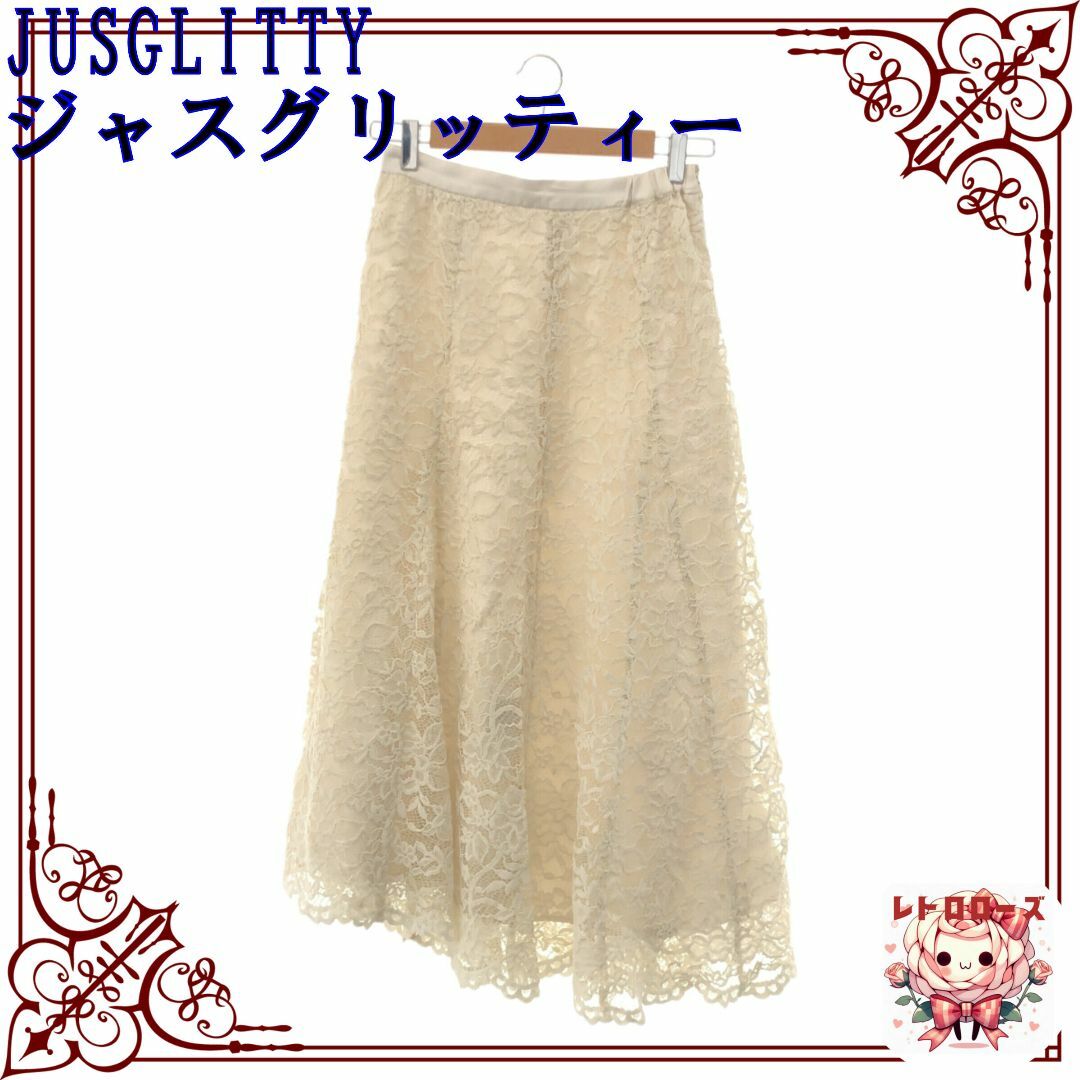 JUSGLITTY(ジャスグリッティー)のJUSGLITTY ジャスグリッティー スカート ロングスカート 花柄 レース レディースのスカート(ロングスカート)の商品写真