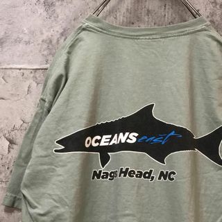 OCEANS サカナ 胸ポケ ワンポイント USA輸入 Tシャツ(Tシャツ/カットソー(半袖/袖なし))