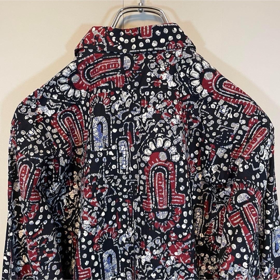 VINTAGE(ヴィンテージ)の【総柄レトロシャツ◎】vintage Batik Aoli 90s古着長袖 メンズのトップス(シャツ)の商品写真