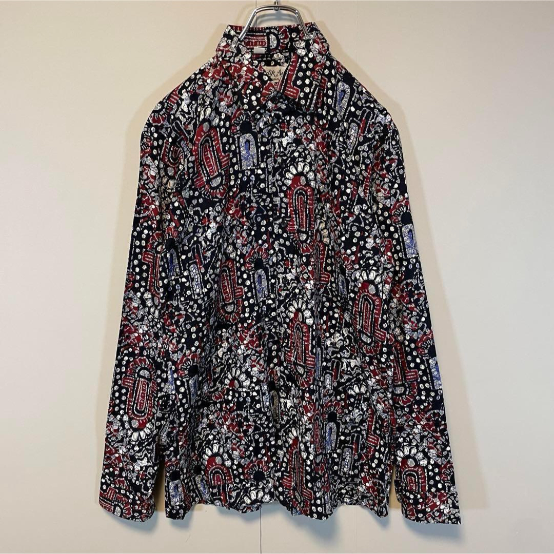 VINTAGE(ヴィンテージ)の【総柄レトロシャツ◎】vintage Batik Aoli 90s古着長袖 メンズのトップス(シャツ)の商品写真