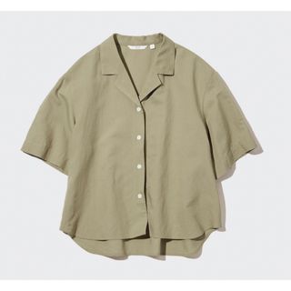 ユニクロ(UNIQLO)のユニクロ リネンブレンドオープンカラーシャツ(シャツ/ブラウス(半袖/袖なし))