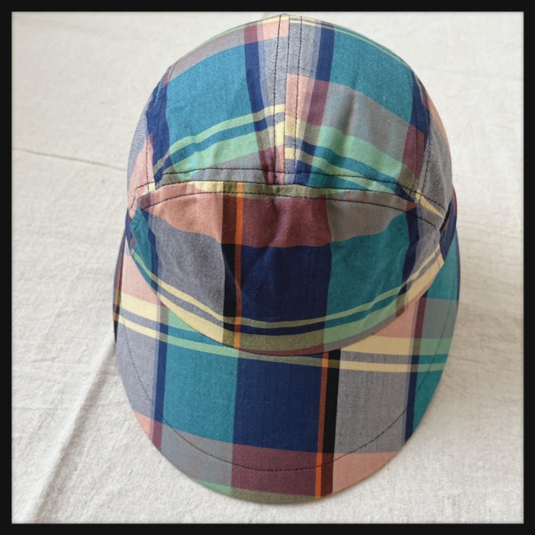 Jasmi  シルク100% 帽子　キャップ　チェック　56cm  日よけ レディースの帽子(キャップ)の商品写真