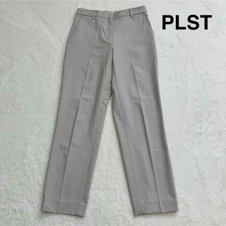 プラステ(PLST)の【PLST】プラステ　リネンブレンドスティックパンツ　麻　オフィス　ビジネス　綿(カジュアルパンツ)