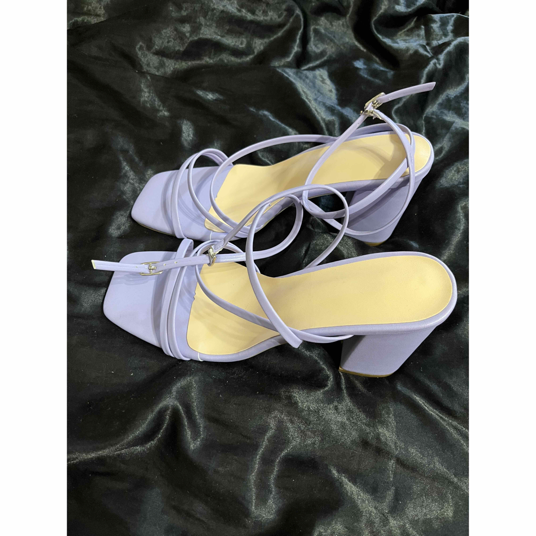 SHEIN(シーイン)のSHEIN アンクルストラップ　パープル　サンダル　ハイヒール　ミュール　新品 レディースの靴/シューズ(サンダル)の商品写真