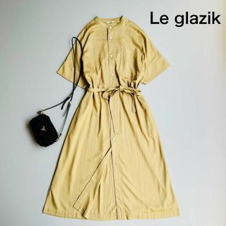 Le glazik  ツイルノーカラーワンピース　ベージュ