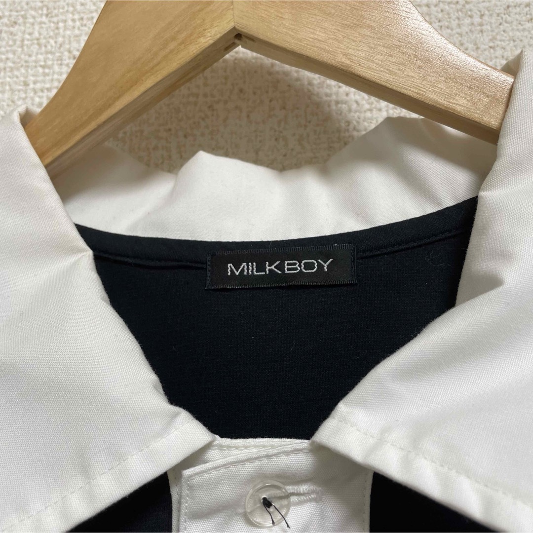 MILKBOY(ミルクボーイ)のミルクボーイ　Tシャツ　ポロシャツ七分丈　オーバーサイズ メンズのトップス(Tシャツ/カットソー(七分/長袖))の商品写真