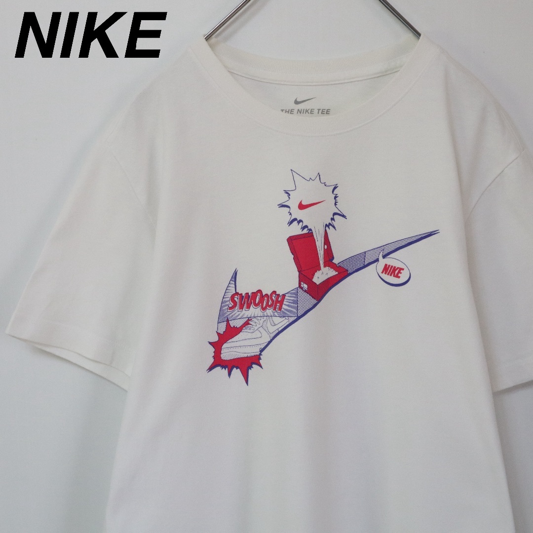 NIKE(ナイキ)の【ビッグロゴ】ナイキ／Tシャツ　スニーカーボックス　ビッグスウォッシュ　L　白T メンズのトップス(Tシャツ/カットソー(半袖/袖なし))の商品写真