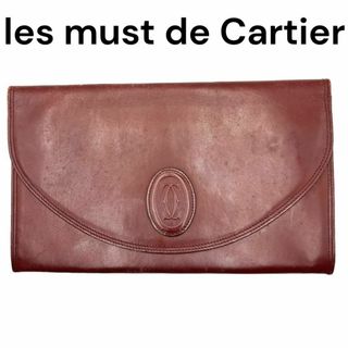 カルティエ(Cartier)のカルティエ　クラッチバッグ　レッド　レザー　K002(クラッチバッグ)