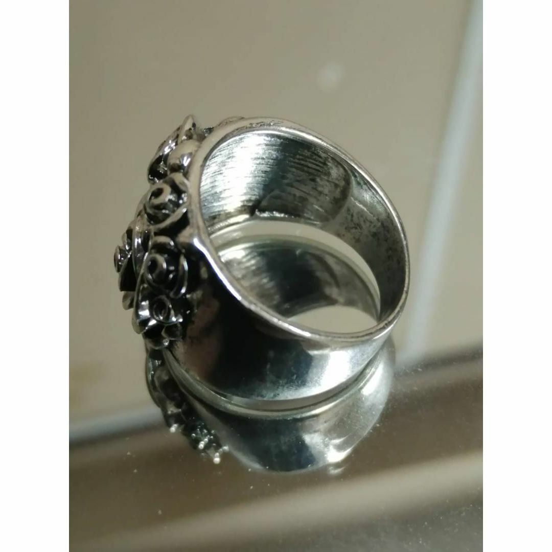 【H192】リング　指輪　メンズ　シルバー　花　フラワー　19号 メンズのアクセサリー(リング(指輪))の商品写真