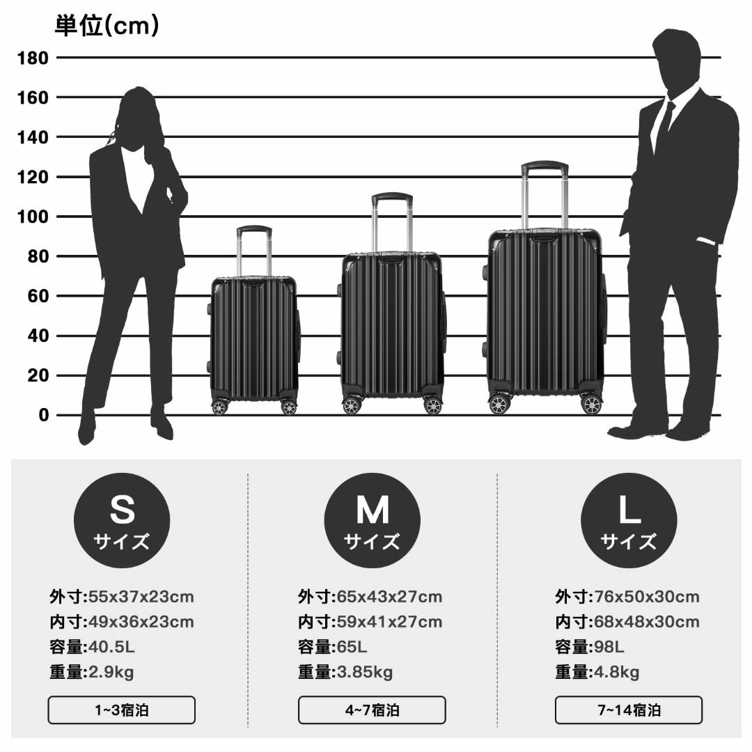 【色: 黒-2】[VARNIC] スーツケース キャリーバッグ キャリーケース  その他のその他(その他)の商品写真