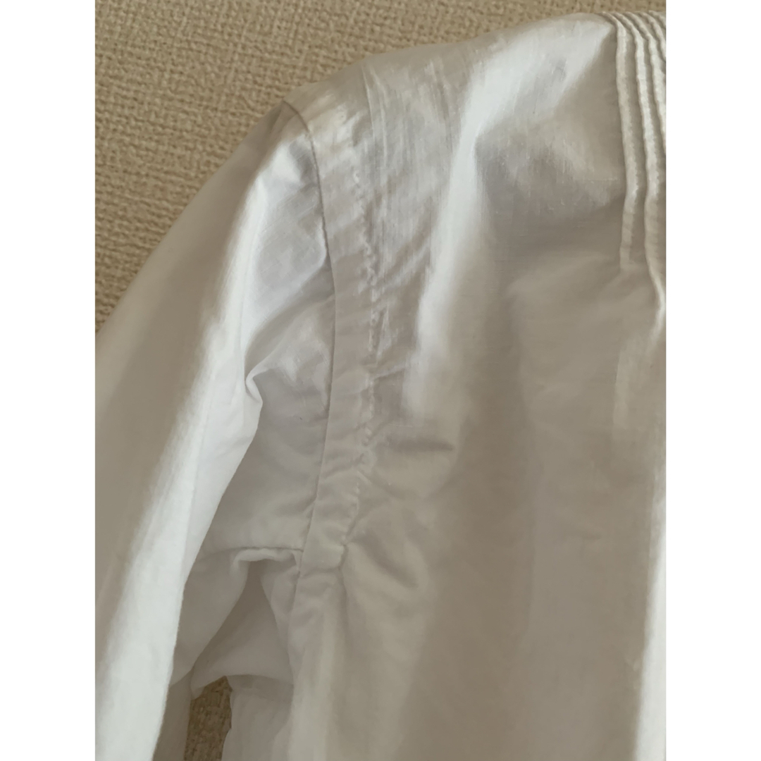 【希少】　アンティーク　コットンブラウス　白　オーガニックコットン　綿100% レディースのトップス(シャツ/ブラウス(長袖/七分))の商品写真