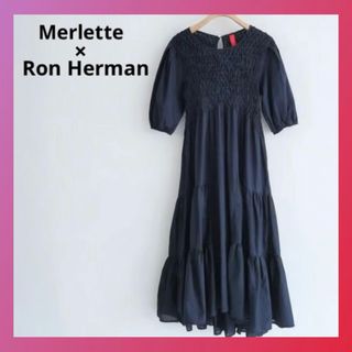 Ron Herman - 美品 マーレット ロンハーマン 別注 ティアード ワンピース ドレス ネイビー