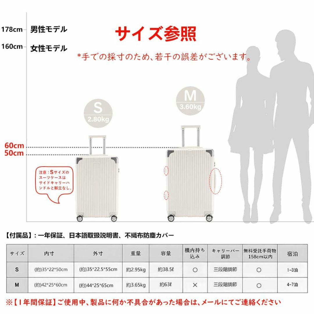 【色: White】レーズ スーツケース 機内持込み キャリーケース カップホル その他のその他(その他)の商品写真