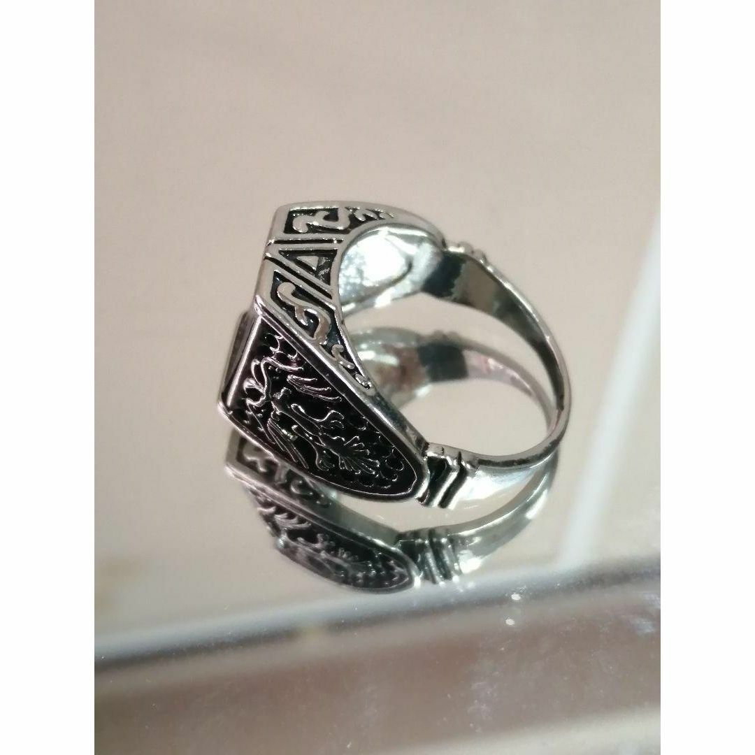 【H196】リング メンズ シルバー ブラック アクセサリー 指輪 20号 メンズのアクセサリー(リング(指輪))の商品写真