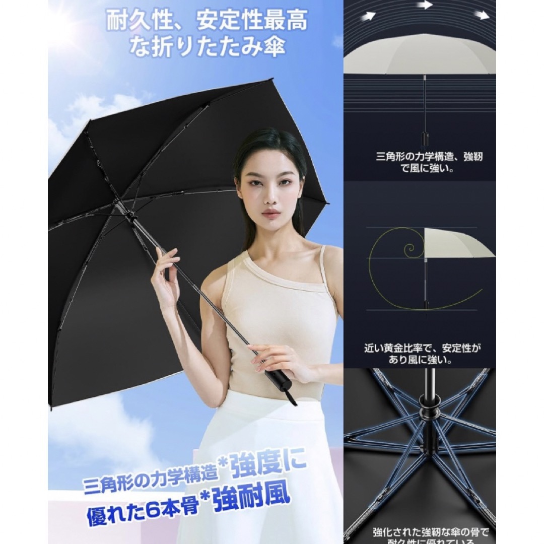 未使用【JIS認証！100%遮光遮熱・UPF50++】雨　日傘　兼用　クリーム色 レディースのファッション小物(傘)の商品写真