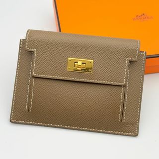 エルメス(Hermes)の【極美品】エルメス ケリーポケット　コンパクト　コインケース　エトゥープ　折財布(財布)