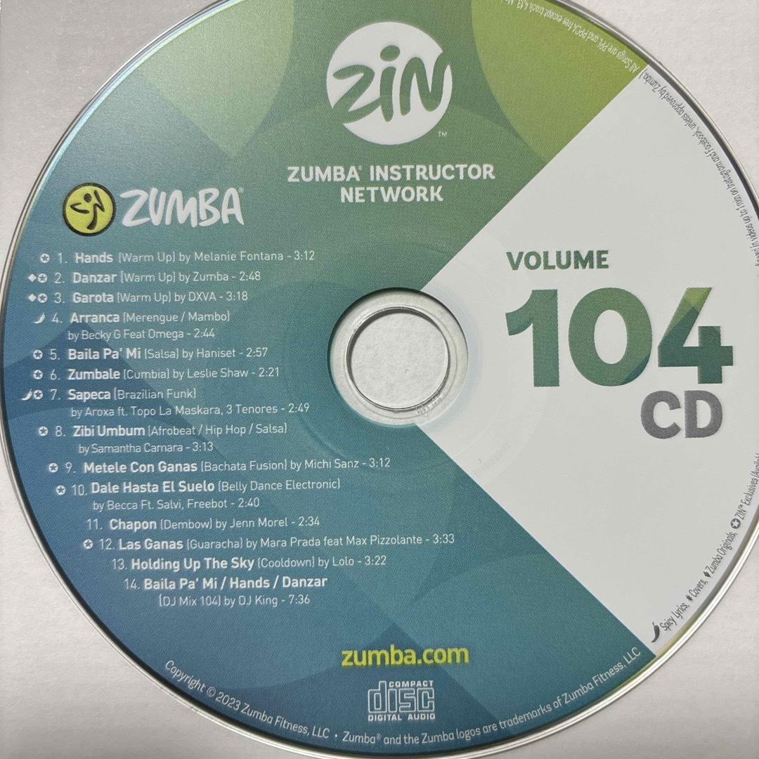 Zumba(ズンバ)のズンバ　ZIN104  CD エンタメ/ホビーのCD(その他)の商品写真