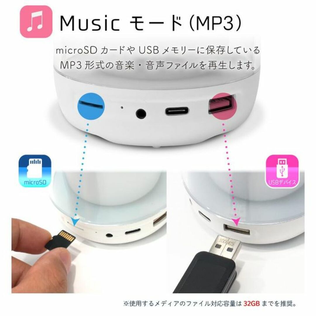 ★幻想的★ LED スピーカー 高音質 Bluetooth microSD 有線 スマホ/家電/カメラのオーディオ機器(スピーカー)の商品写真