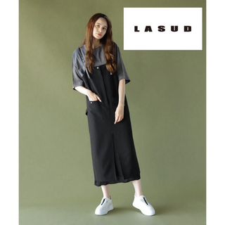 LASUD - 【完売品】LASUD ラシュッド　裾プリーツジャンスカ　ジャンパースカート