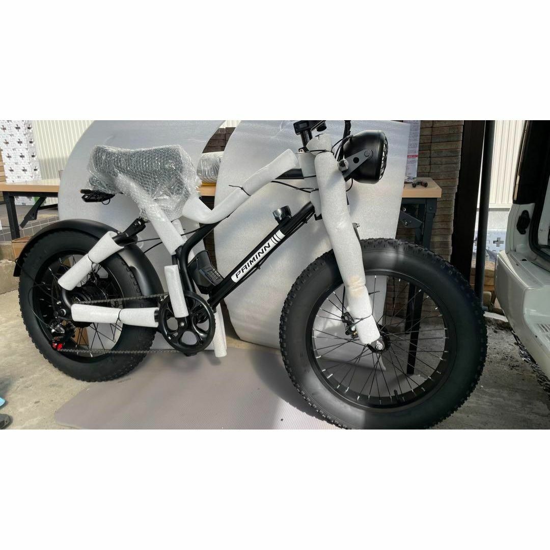 PAIMINN 原動機付自転車 電動バイク レトロ調 ファットバイク 20インチ 自動車/バイクのバイク(車体)の商品写真