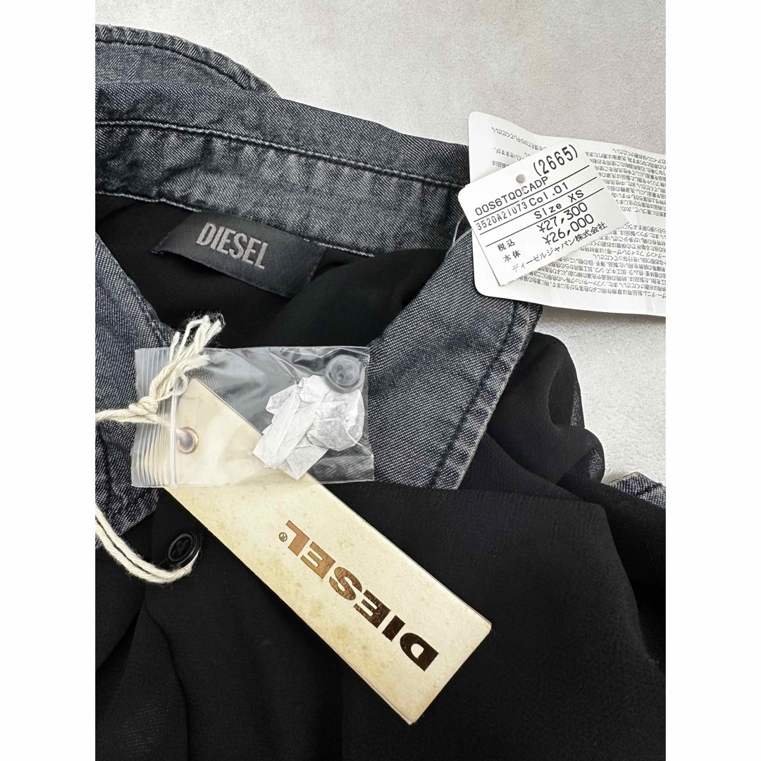 DIESEL(ディーゼル)の【DIESEL】ディーゼル 新品 XS ワンピース デニム シアー ブラック レディースのワンピース(ひざ丈ワンピース)の商品写真