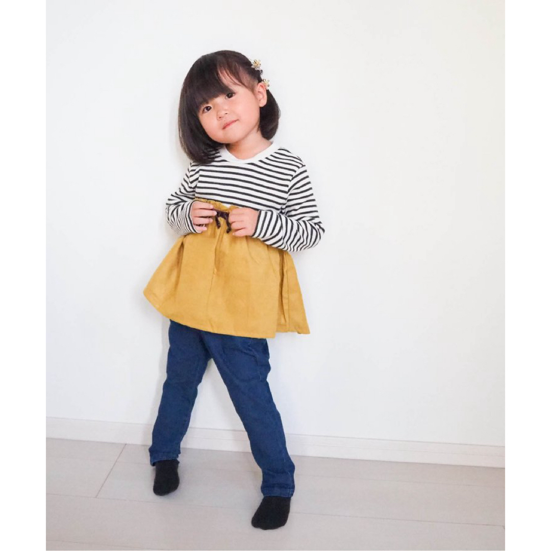 apres les cours(アプレレクール)のアプレレクール  ワッフルドッキングフレアTシャツ キッズ/ベビー/マタニティのキッズ服女の子用(90cm~)(Tシャツ/カットソー)の商品写真