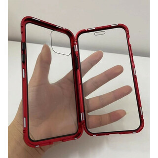 iPhoneケース iPhone12 両面ガラスカバー マグネット装着式ケース(iPhoneケース)