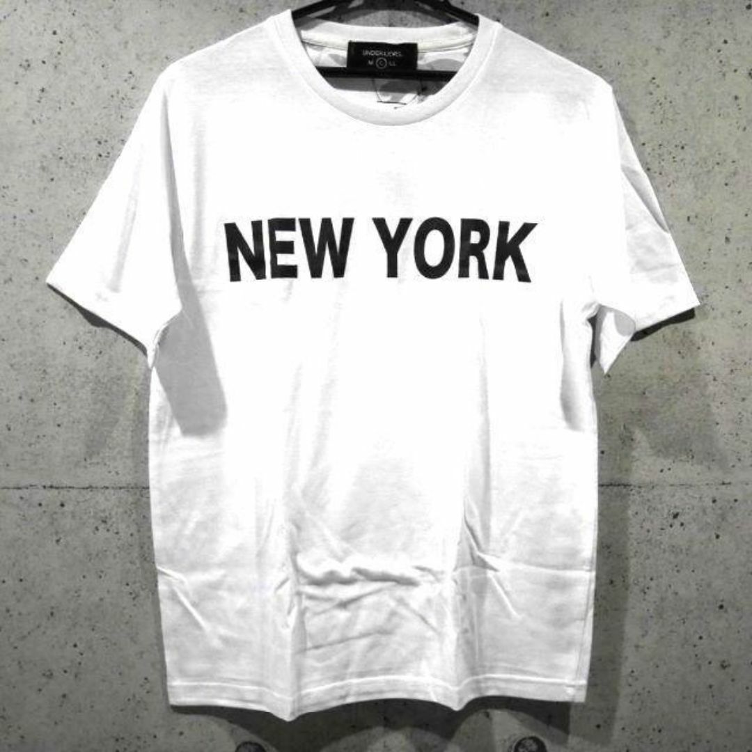【新品/送料込】Ｍ★NEW YORK WHITE デザインTシャツ★ メンズのトップス(Tシャツ/カットソー(半袖/袖なし))の商品写真